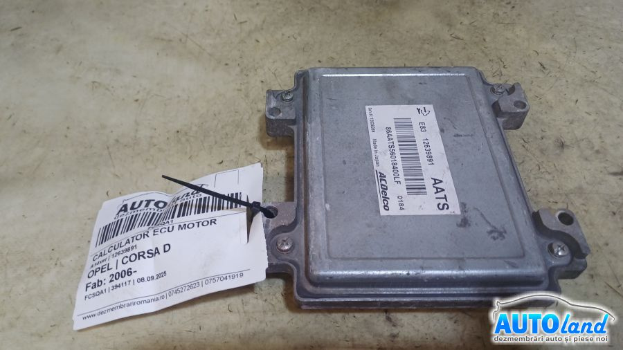 Calculator Ecu Motor 12639891 A14xer Opel CORSA D 2006