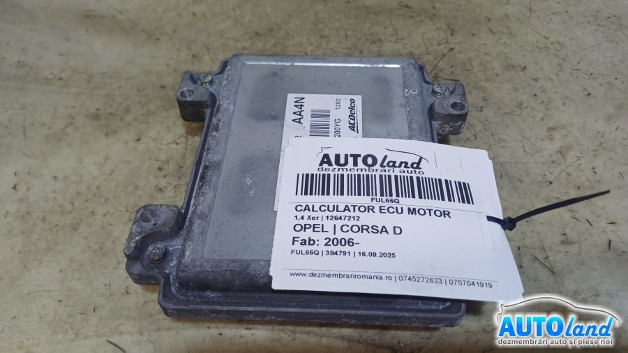 Calculator Ecu Motor 12647212 1,4 Xer Opel CORSA D 2006