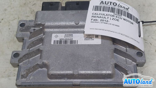 Calculator Ecu Motor 237d40054r Renault ZOE 2012
