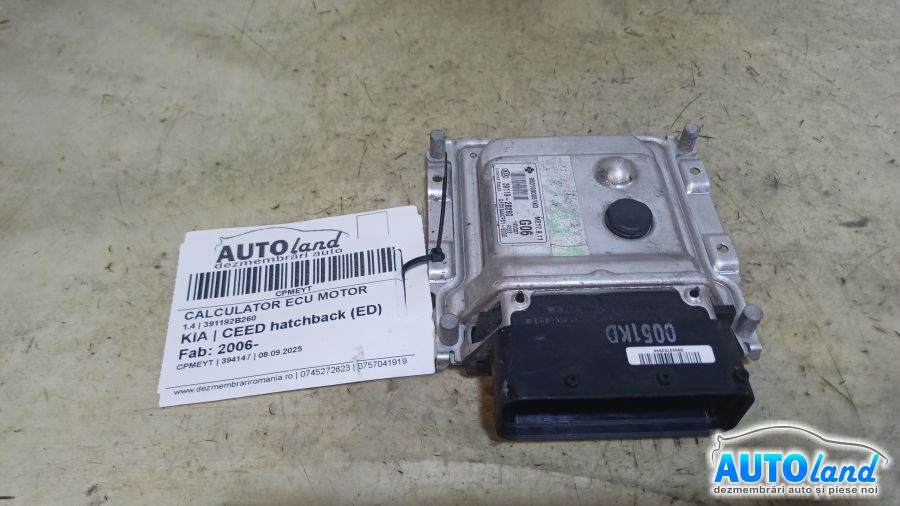 Calculator Ecu Motor 391192b260 1.4 Me17.9.11 Kia CEED hatchback ED 2006