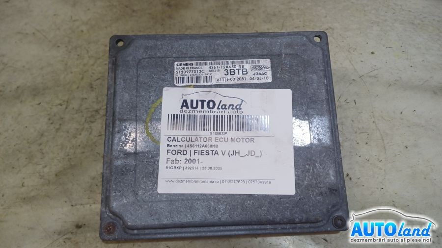 Calculator Ecu Motor 4s6112a650nb Benzina Ford FIESTA V JH ,JD 2001