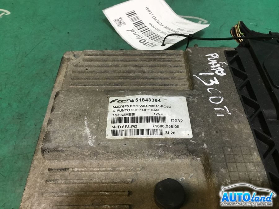 Calculator Ecu Motor 51843364 1.3 JTD Fiat GRANDE PUNTO 199 2005