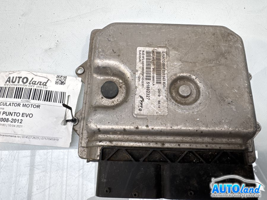Calculator Ecu Motor 51892327 1.3 Benzina Fiat PUNTO EVO 2008-2012