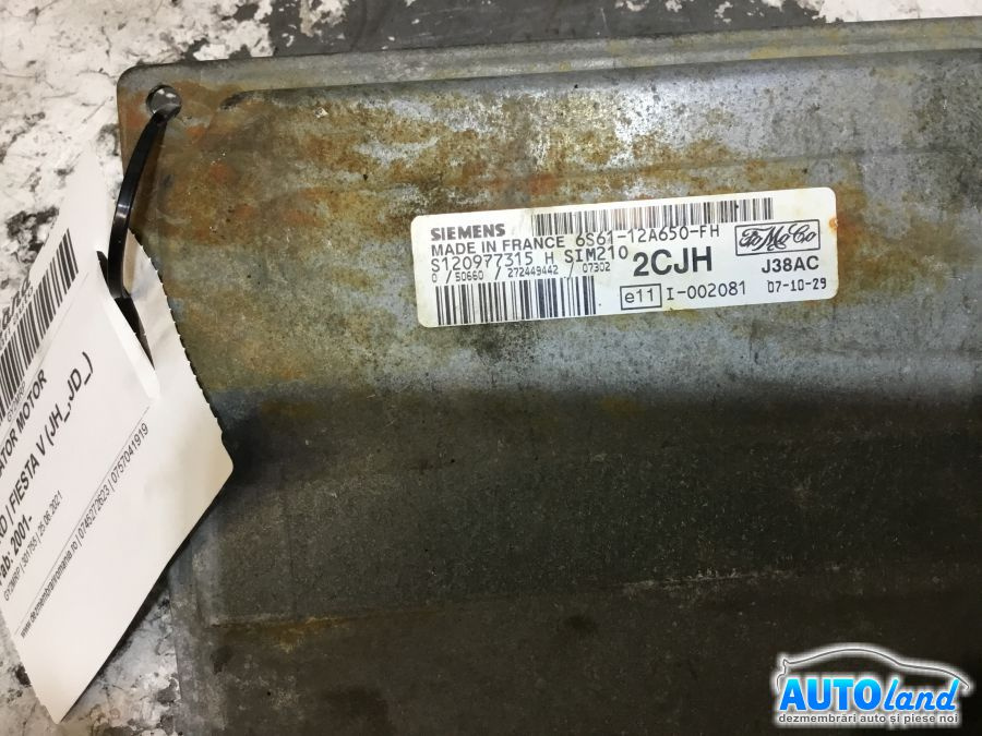 Calculator Ecu Motor 6s6112a650fh 1.25 B Ford FIESTA V JH ,JD 2001