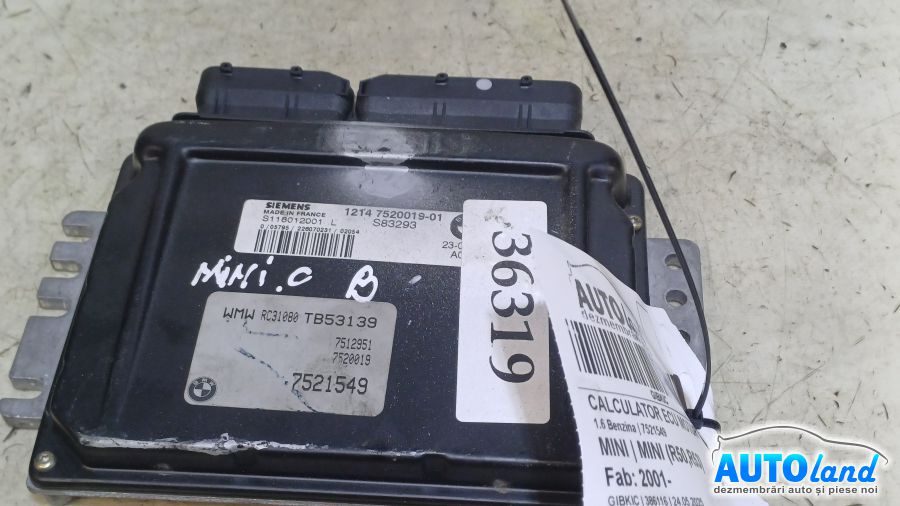 Calculator Ecu Motor 7521549 1.6 Benzina Mini MINI R50,R53 2001