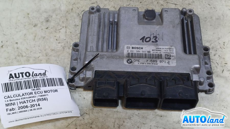 Calculator Ecu Motor 7589971 1.6 Benzina 0261s04563 Mini HATCH R56 2006-2014