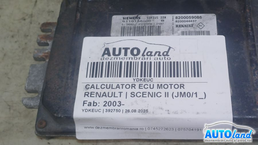 Calculator Ecu Motor 8200059086 Renault SCENIC II JM0/1 2003