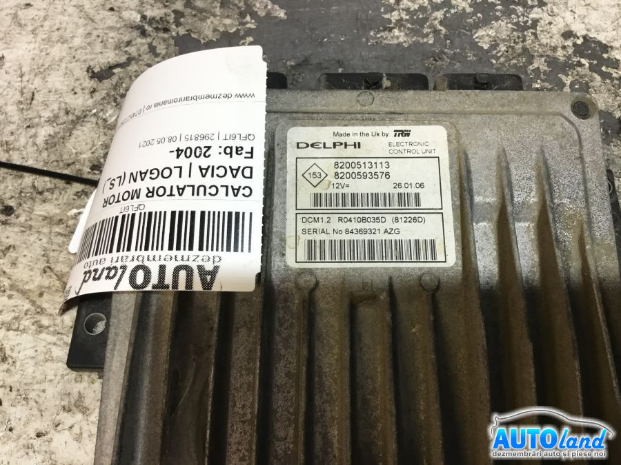 Calculator Ecu Motor 8200513113 Dacia LOGAN LS 2004