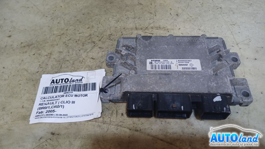 Calculator Ecu Motor 8200522357 1.2 B Renault CLIO III BR0/1,CR0/1 2005