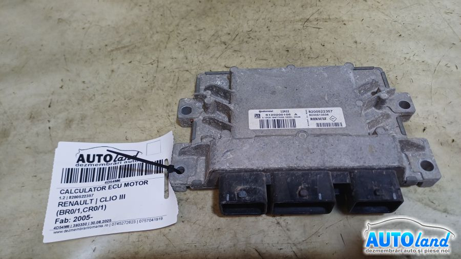Calculator Ecu Motor 8200522357 1.2 Renault CLIO III BR0/1,CR0/1 2005