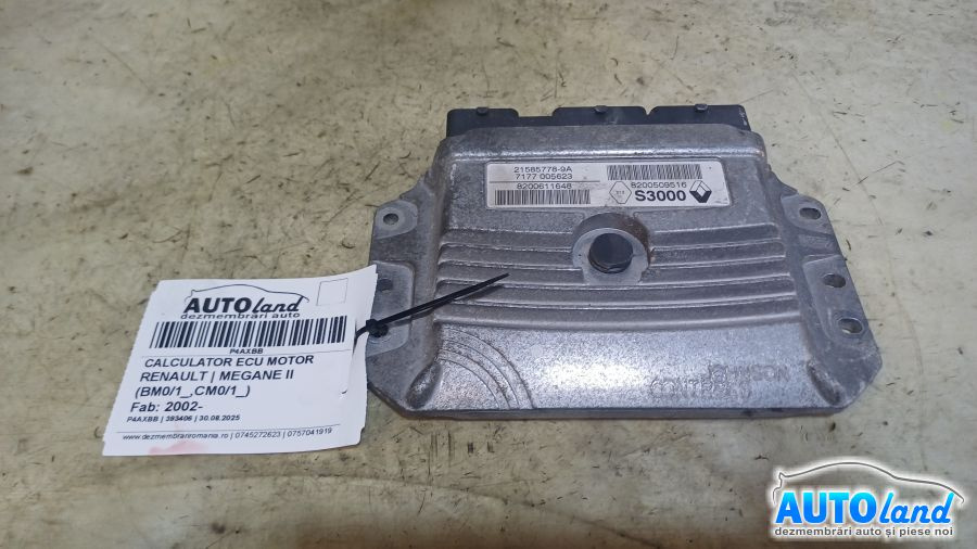Calculator Ecu Motor 8200611648 16 Benz Renault MEGANE II BM0/1 ,CM0/1 2002