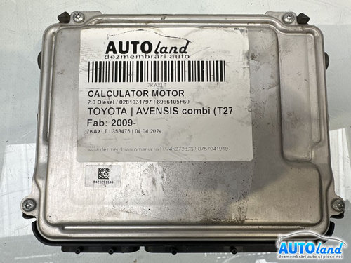 Calculator Ecu Motor 8966105f60 2.0 Diesel / 0281031797 Toyota AVENSIS combi T27 2009