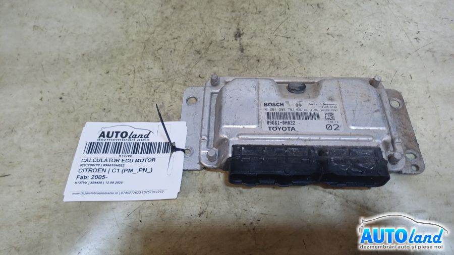 Calculator Ecu Motor 896610h022 0261208702 Citroen C1 PM ,PN 2005