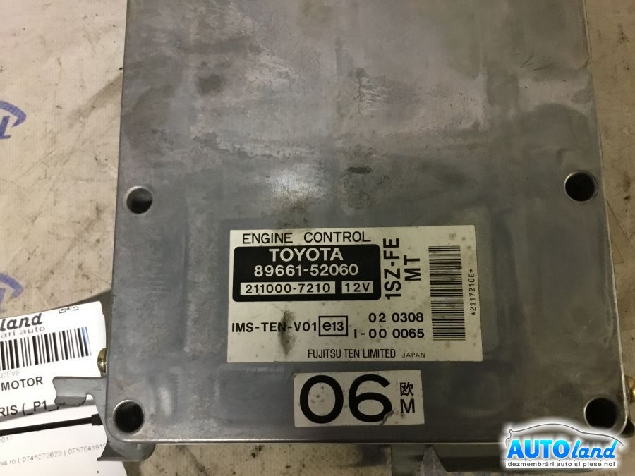 Calculator Ecu Motor 8966152060 1.0 B Toyota YARIS P1 1999