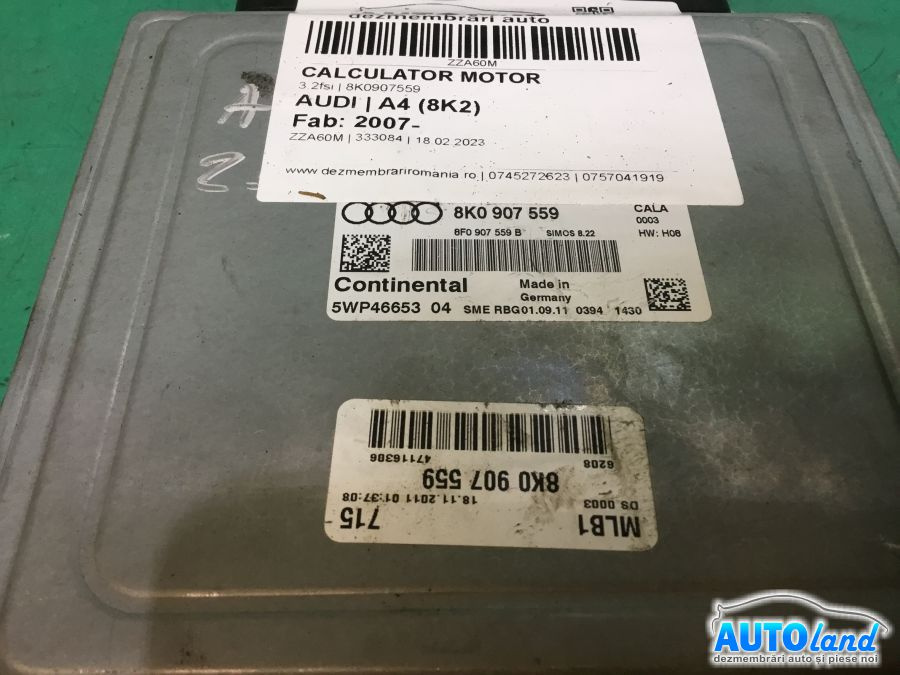Calculator Ecu Motor 8k0907559 3.2fsi Audi A4 8K 2007