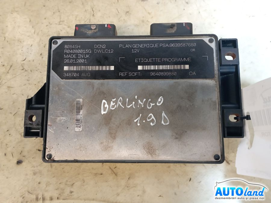 Calculator Ecu Motor 9639587680 1.9 Diesel9640899880 Citroen BERLINGO 1996