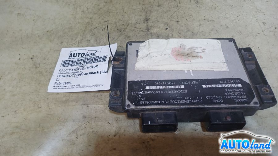Calculator Ecu Motor 9642414580 1.9diesel Peugeot 206 hatchback 2A/C 1998