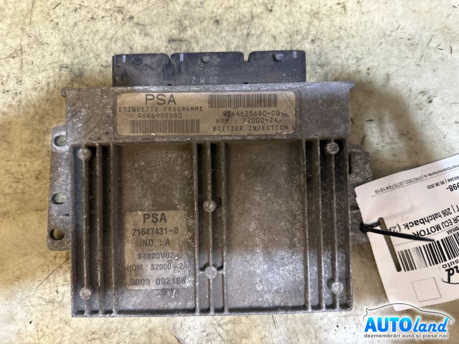 Calculator Ecu Motor 9644625680 Peugeot 206 hatchback 2A/C 1998