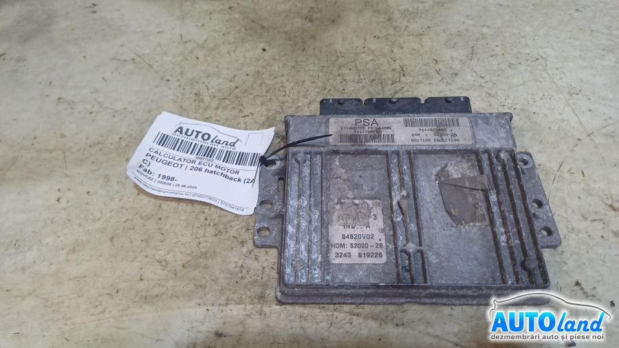 Calculator Ecu Motor 9647759580 Peugeot 206 hatchback 2A/C 1998
