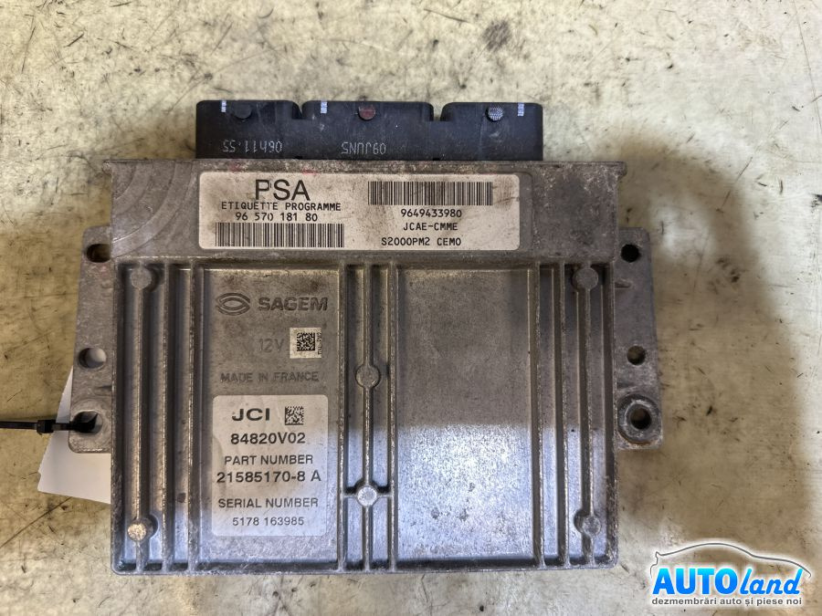 Calculator Ecu Motor 9649433980 Peugeot 