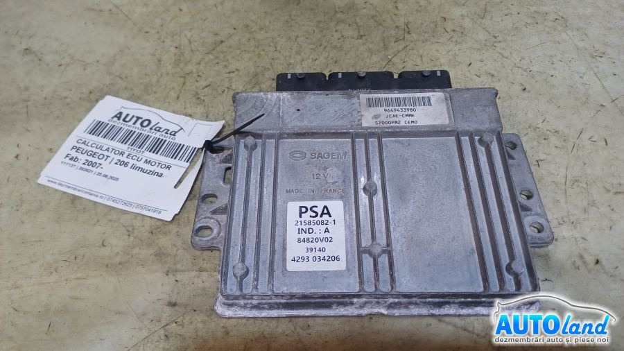 Calculator Ecu Motor 9649433980 Peugeot 