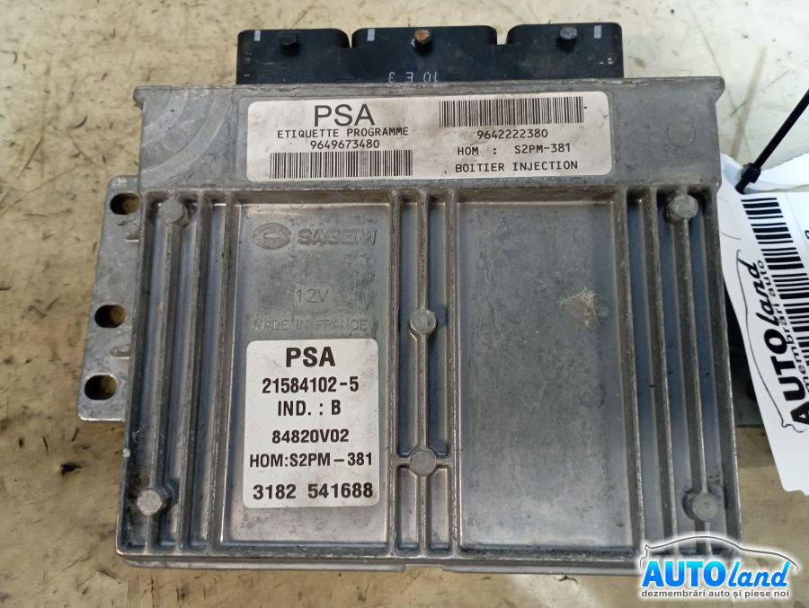 Calculator Ecu Motor 9649673480 Citroen C3 FC 2002