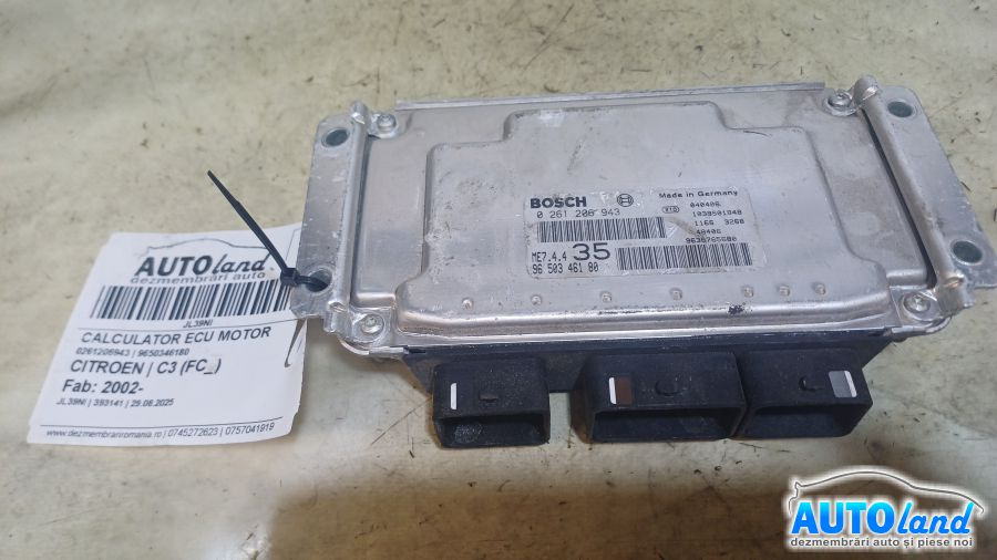 Calculator Ecu Motor 9650346180 0261206943 Citroen C3 FC 2002