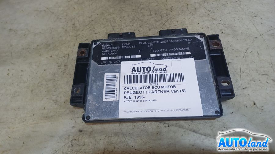 Calculator Ecu Motor 9650360480 Peugeot PARTNER Van 5 1996