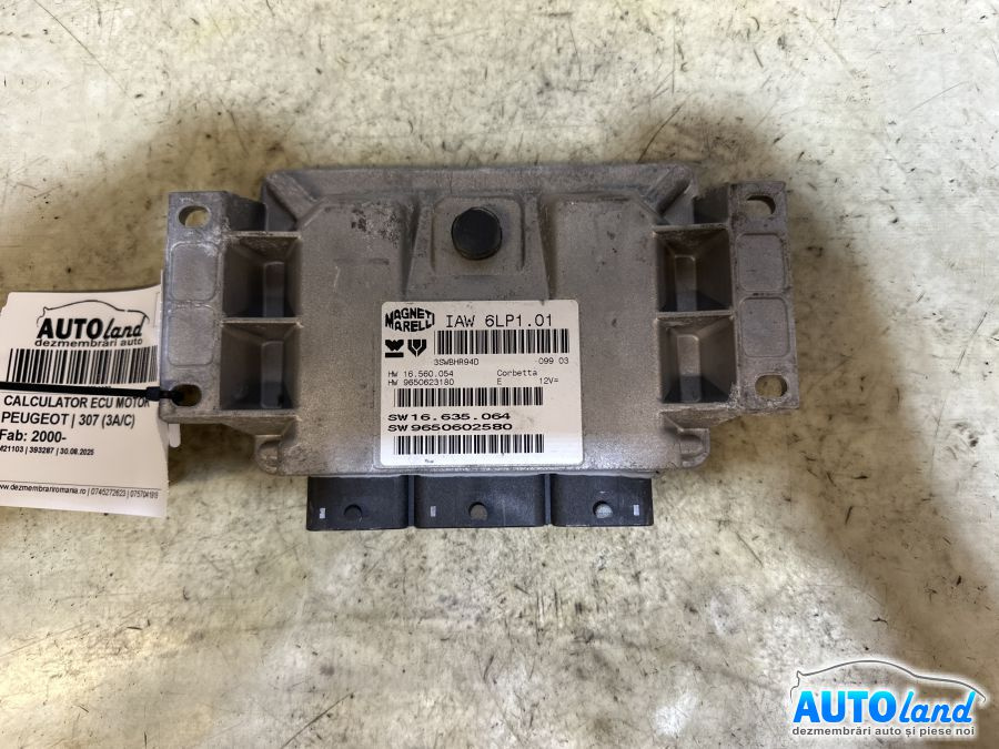 Calculator Ecu Motor 9650602580 Peugeot 307 3A/C 2000