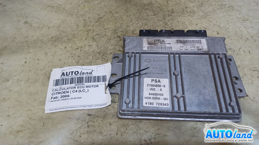 Calculator Ecu Motor 9654528480 Citroen C4 LC 2004