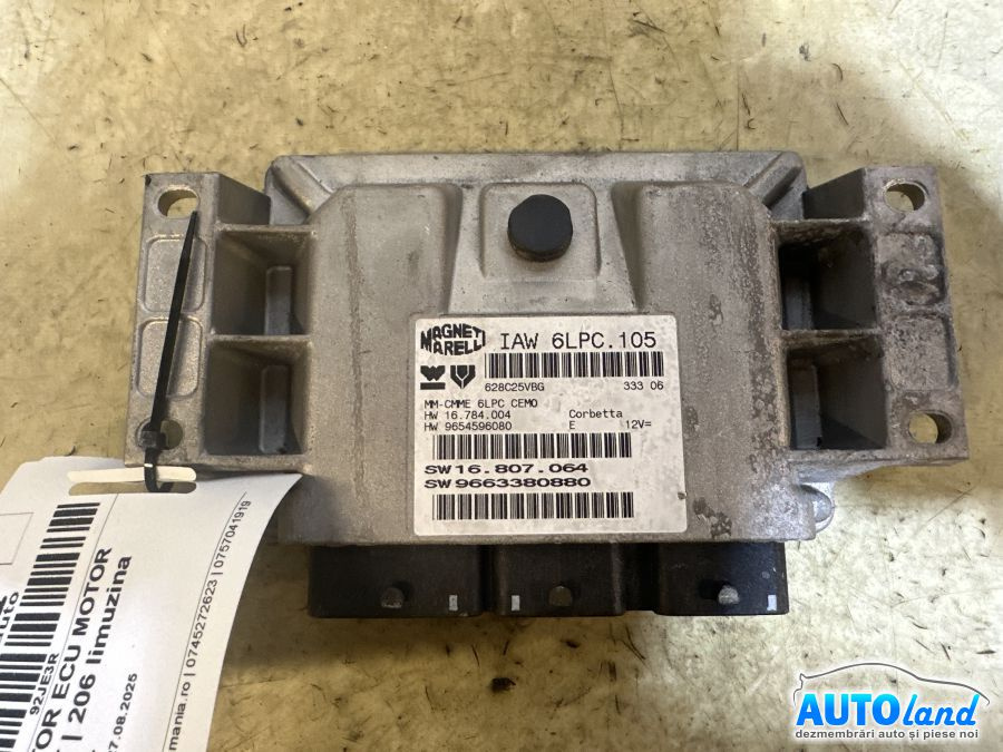 Calculator Ecu Motor 9654596080 Peugeot 206 limuzina 2007
