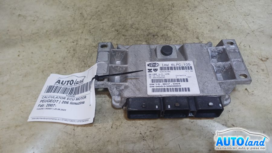 Calculator Ecu Motor 9654596080 Peugeot 206 limuzina 2007