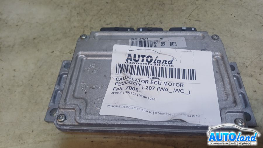 Calculator Ecu Motor 9654596080 Peugeot 207 2006