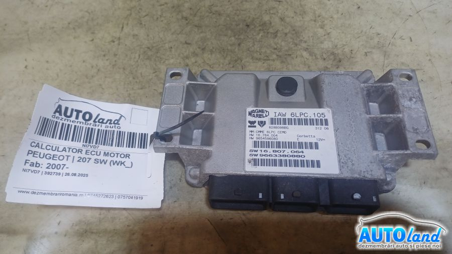 Calculator Ecu Motor 9654596080 Peugeot 207 SW WK 2007