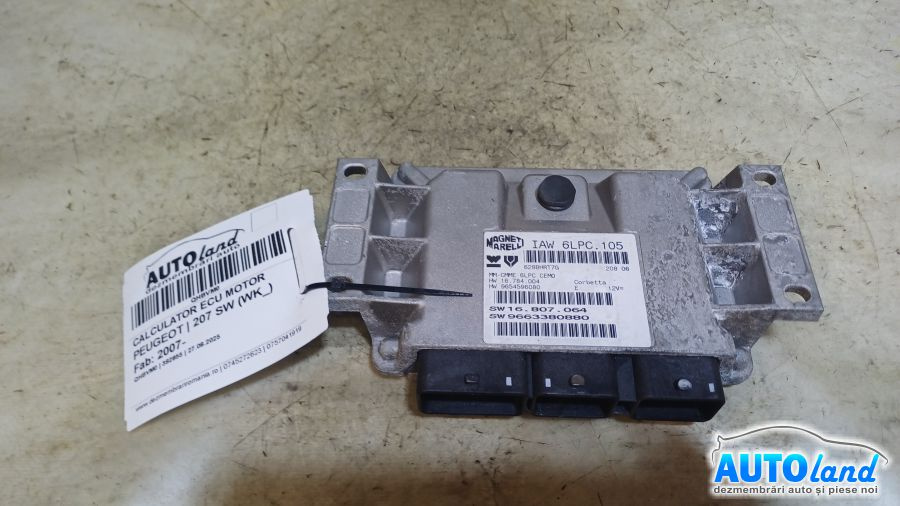 Calculator Ecu Motor 9654596080 Peugeot 207 SW WK 2007