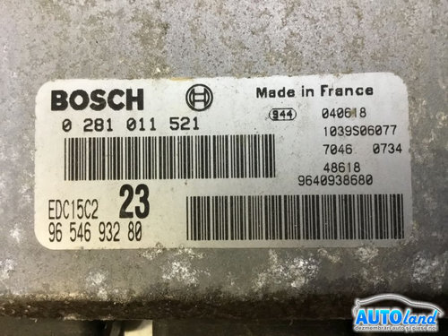 Calculator Ecu Motor 9654693280 2.0 HDI 0281011521 Peugeot 206 hatchback 2A/C 1998