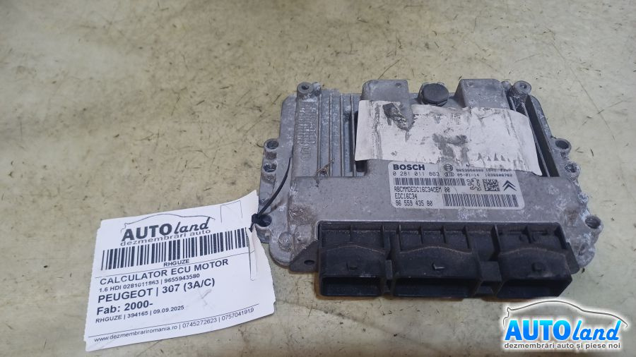 Calculator Ecu Motor 9655943580 1.6 HDI 0281011863 Peugeot 307 3A/C 2000