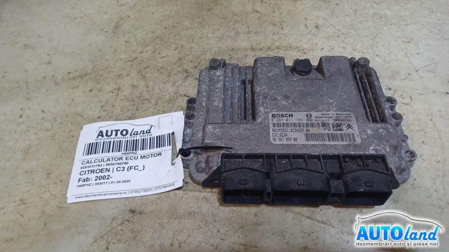 Calculator Ecu Motor 9656709780 0281011783 Citroen C3 FC 2002