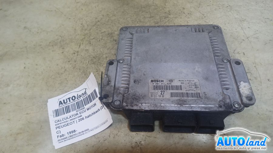 Calculator Ecu Motor 9658373080 0281011525 Peugeot 206 hatchback 2A/C 1998