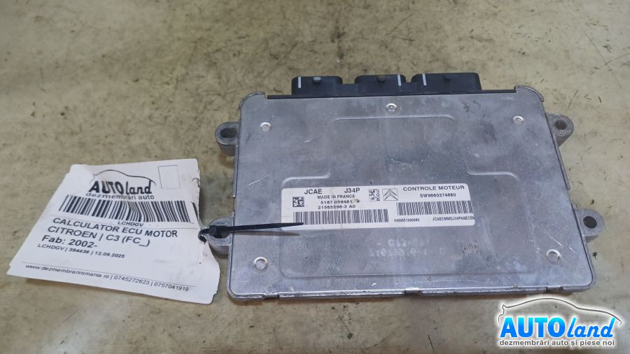 Calculator Ecu Motor 9660374680 Citroen C3 FC 2002