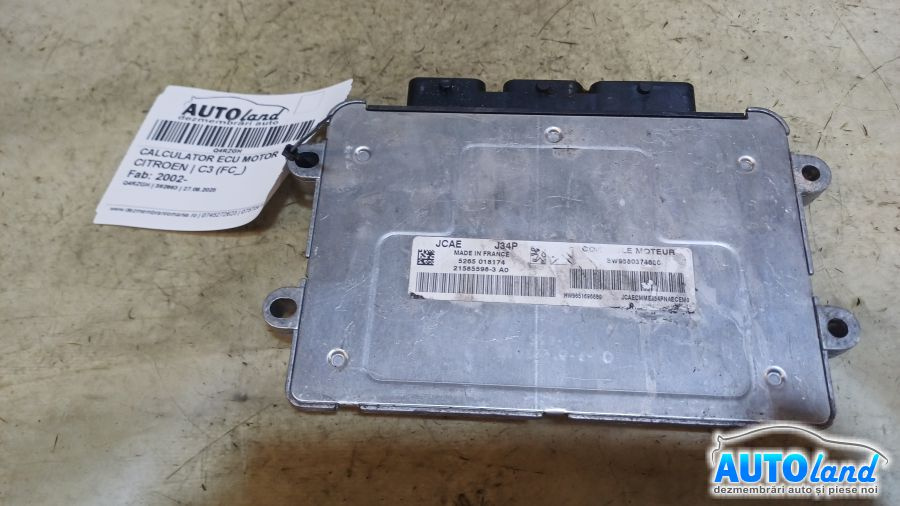 Calculator Ecu Motor 9660374680 Citroen C3 FC 2002