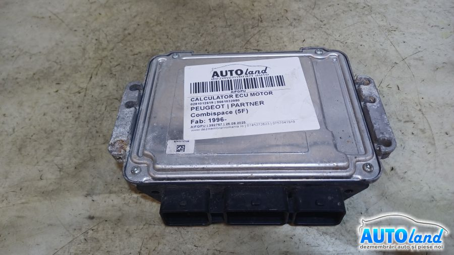 Calculator Ecu Motor 9661032980 0281012619 Peugeot PARTNER Combispace 5F 1996