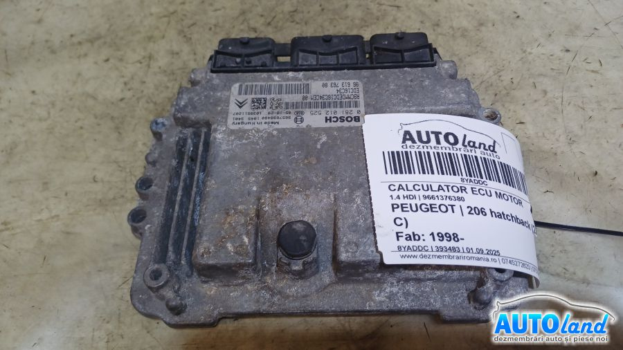 Calculator Ecu Motor 9661376380 1.4 HDI Peugeot 206 hatchback 2A/C 1998