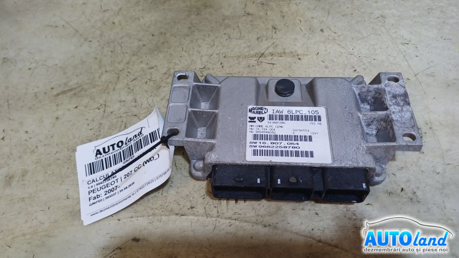Calculator Ecu Motor 9662258780 1.4 Peugeot 207 CC WD 2007
