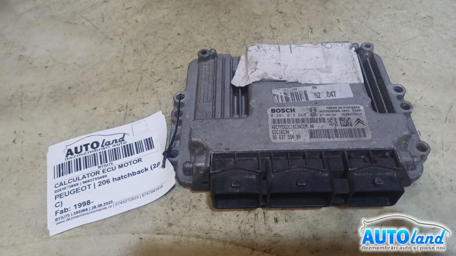 Calculator Ecu Motor 9663755480 0281013868 Peugeot 206 hatchback 2A/C 1998