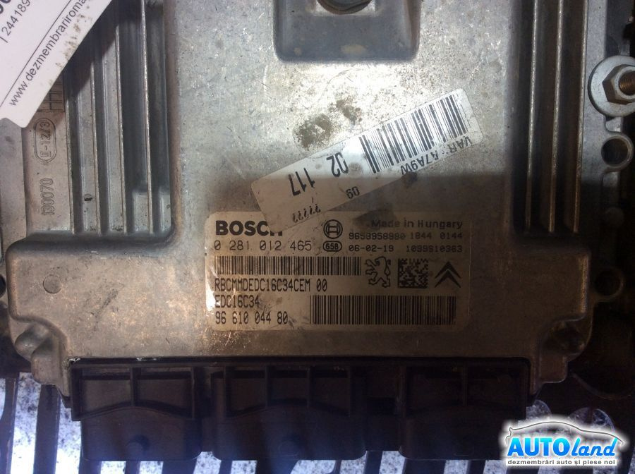Calculator Ecu Motor 9663786480 1.6 HDI 0281012465 Peugeot 207 2006