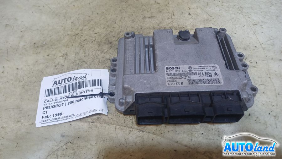 Calculator Ecu Motor 9664257580 1.6 HDI Peugeot 206 hatchback 2A/C 1998