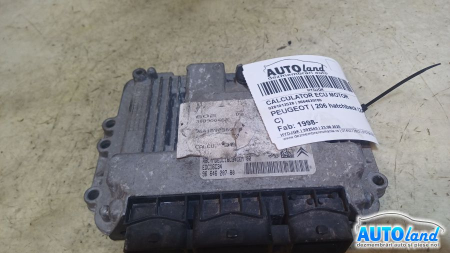 Calculator Ecu Motor 9664620780 0281012528 Peugeot 206 hatchback 2A/C 1998