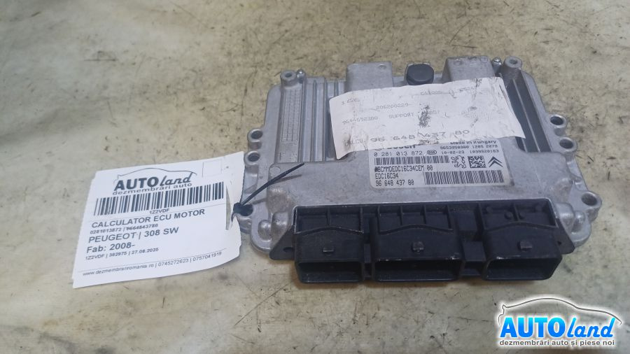 Calculator Ecu Motor 9664843780 0281013872 Peugeot 308 SW 2008