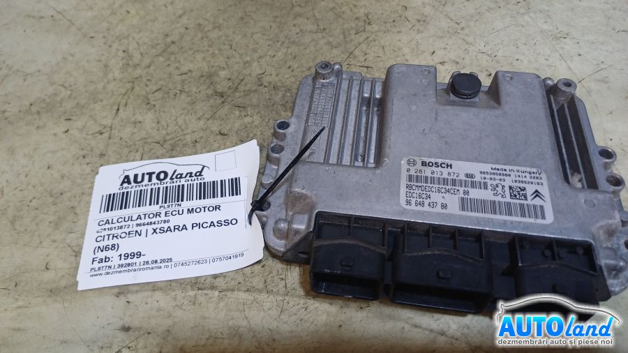 Calculator Ecu Motor 9664843780 0281013872 Citroen XSARA PICASSO N68 1999